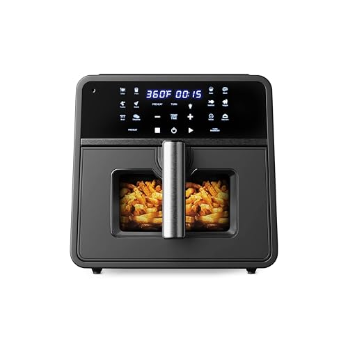 Emerson SmartVoice 10QT 6-in-1 Air Fryer, 1000+ Voice Control Commands, 100+ Recognized Food, No APP, No WIFI, No Setup, Nonstick Basket, Air Fry, Bake, Reheat, Dehydrate, 1700W