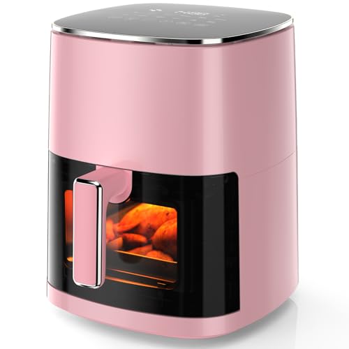 Sweetcrispy Air Fryer 6 Quarts with Window, 12-in-1 Square Airfryer Oven for Family, 400°F Rapid Air Crispy Technology, Roast Bake Dehydrate, Nonstick & Easy-Clean Basket