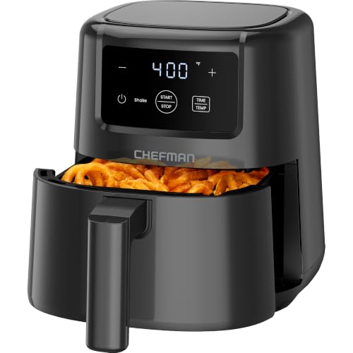 CHEFMAN 2 Qt Mini Air Fryer – Digital Space-Saving Compact Air Fryer with Nonstick and Dishwasher Sa