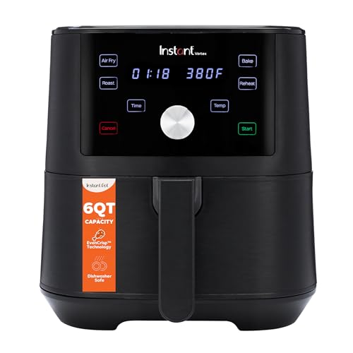 Instant Pot Vortex XL 6 Qt 4-in-1 Air Fryer, Black