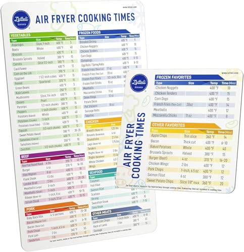 Lotteli Kitchen Air Fryer Magnetic Cheat Sheet Set, White