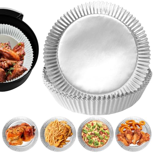 100Pcs Aluminum Foil Air Fryer Liners, Air Fryer Disposable Paper Liner