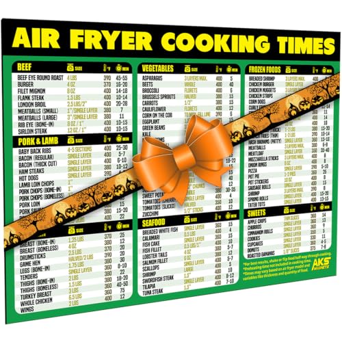 Air Fryer Cooking Times Magnetic Cheat Sheet - Quick Reference Guide 2026